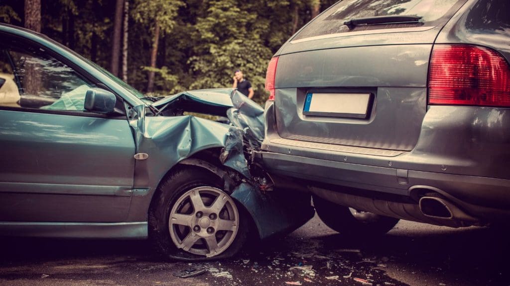 Car Collision Showing A Rear-end Accident On A Road